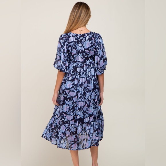 Pinkblush floral navy midi dress nwot - Picture 3 of 4